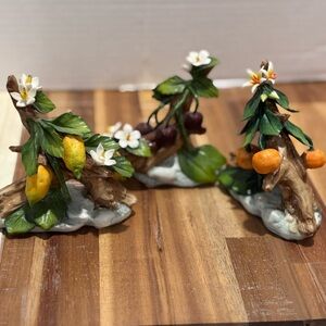 Three Capodimonte Fruit Figurines